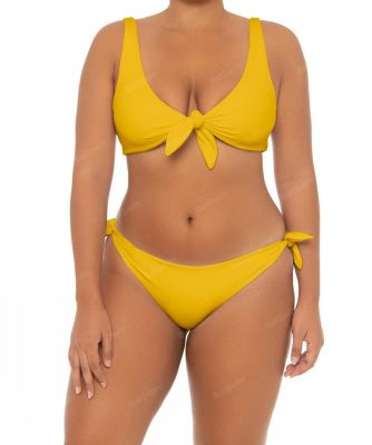 Bas de bikini grande taille jaune