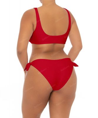 Bas de bikini grande taille rouge