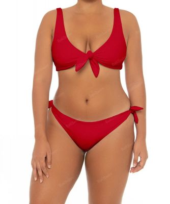 Bas de bikini grande taille rouge