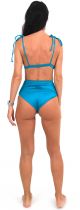 Bas de bikini taille haute Santorin bleu