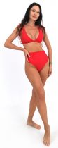 Bas de bikini taille haute Santorin rouge