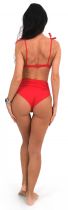 Bas de bikini taille haute Santorin rouge