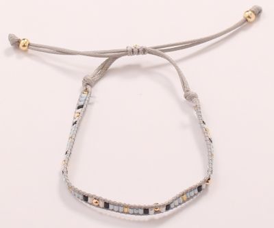 Bracelet coeur gris et dor