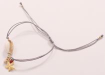 Bracelet coquillage gris et or