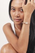 Bracelet coquillage gris et or