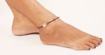 Bracelet de pied coquillage noir