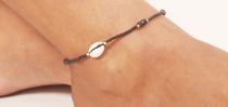 Bracelet de pied coquillage noir