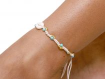 Bracelet de pied Daouya blanc