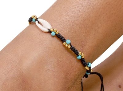 Bracelet de pied Daouya noir