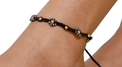 Bracelet de pied Thais noir