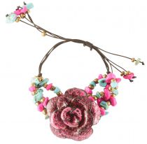 Bracelet fleur fuschia