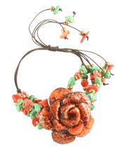 Bracelet fleur orange