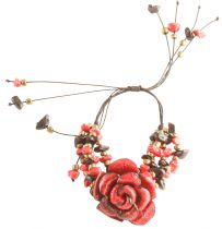 Bracelet fleur rouge