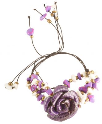 Bracelet fleur violet