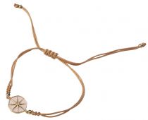 Bracelet rond beige et dorée