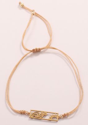 Bracelet soleil beige et or