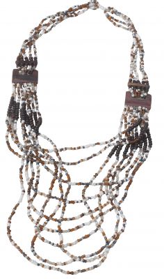 Collier bois exotique et perles marron