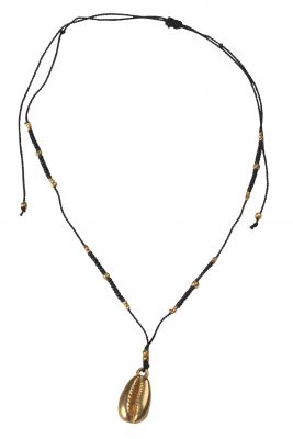 Collier court noir et dore