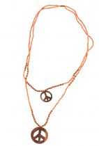 Collier peace and love orange