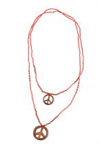 Collier peace and love rouge
