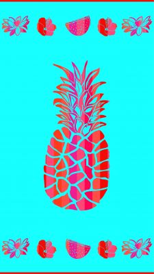 Drap de plage Ananas bleu