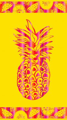 Drap de plage Ananas jaune