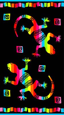Drap de plage duo de gecko multicolores