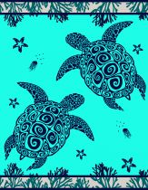 Drap de plage XL tortue Latoti turquoise