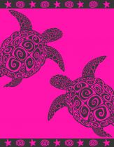 Drap de plage XL tortues rose