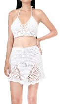 Ensemble fait main crochet blanc 