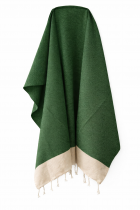 Fouta abeille coton Calanca vert fonc&eacute;