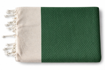 Fouta abeille coton Calanca vert fonc�