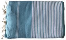 Fouta grande taille blanc et bleu ciel