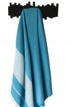 Fouta grande taille blanc et bleu ciel