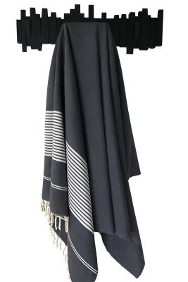 Fouta grande taille blanc et gris