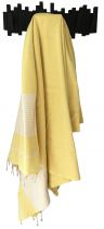 Fouta grande taille blanc et jaune