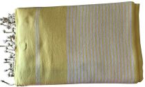 Fouta grande taille blanc et jaune