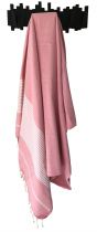 Fouta grande taille blanc et rose