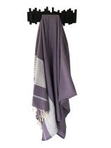 Fouta grande taille blanc et violet