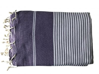 Fouta grande taille blanc et violet