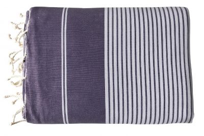 Fouta grande taille blanc et violet