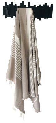 Fouta Mahdia beige et blanc