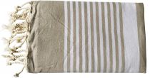 Fouta Mahdia beige et blanc