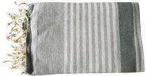 Fouta Mahdia gris et noir