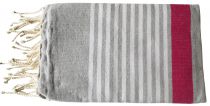 Fouta Mahdia gris et rose