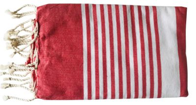 Fouta Mahdia rouge et blanc