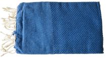 Fouta nid d\'abeille bleu 