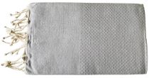 Fouta nid d\'abeille gris clair