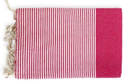 Fouta nid d\'abeille Mikanda fuchsia