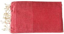 Fouta nid d\'abeille rouge